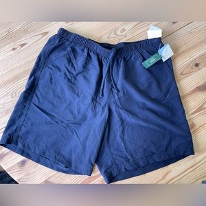 Men’s LL Bean classic supplex sport short 8” navy swim shorts  large